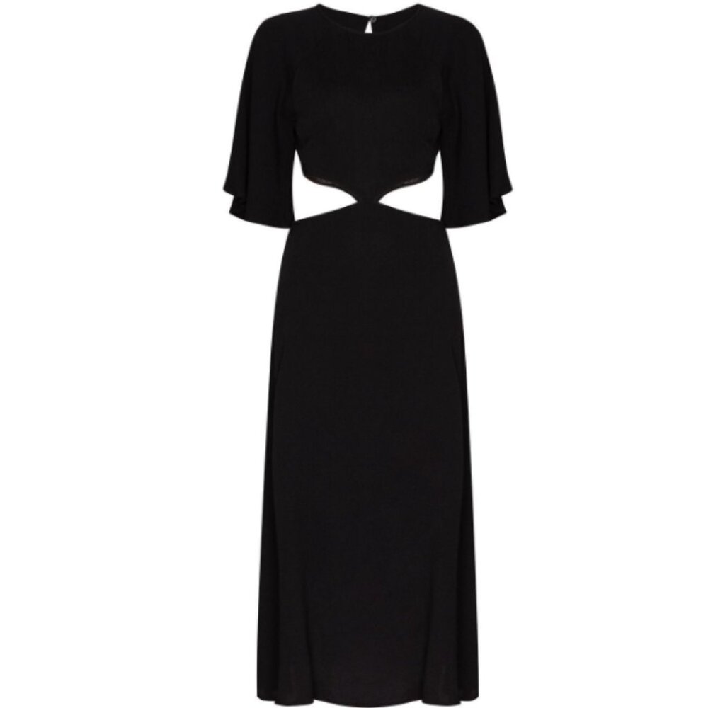 Reformation Benny Cutout Crepe Midi Dress